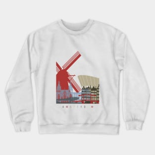 Amsterdam skyline poster Crewneck Sweatshirt